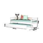 Bicama Solteiro Infantil Com Telhadinho E Grade Em Madeira Ma