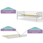 Bicama Solteiro Infantil Com Telhadinho E Grade Em Madeira Ma