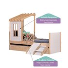 Bicama Solteiro Infantil Garden Com Telhado Pergolado E Kit E