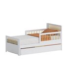 Bicama Solteiro Infantil Reversível Led Com Rattan Grade Em P