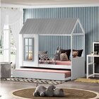 Bicama Solteiro Infantil Reversível Telhado Completo Casinha