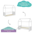 Bicama Solteiro Infantil Reversível Telhado Completo Casinha