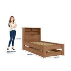 Bicama Solteiro Invicta Com Baú Jatobá