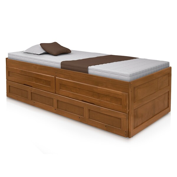 Bicama Solteiro Juvenil 2 Gavetas Bianca Imbuia - Atraente Mó