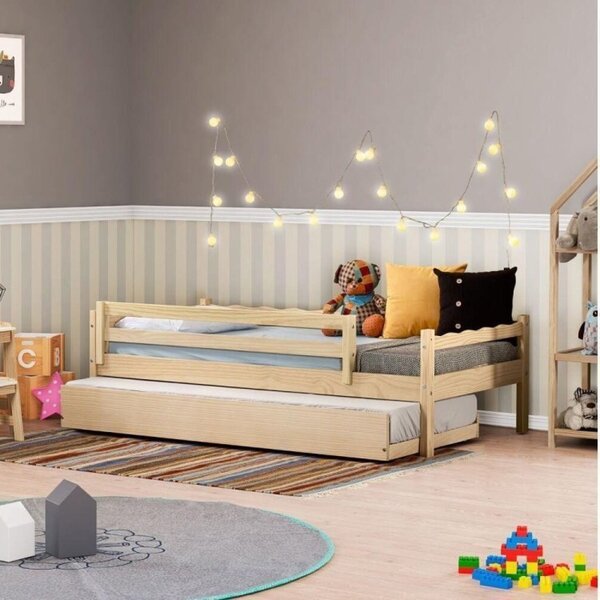 Bicama Solteiro Juvenil Reversível Com Grade De Proteção Casa