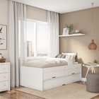 Bicama Solteiro Lara Branco Com Colchões