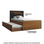 Bicama Solteiro Luana Carvalho/ Preto - Conquista