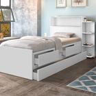 Bicama Solteiro Luna Com Baú E Gavetas Branco E Colchão