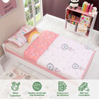 Bicama Solteiro Madeira Compacta Com Estrado Lorena Rosa