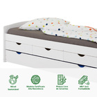 Bicama Solteiro Madeira Maciça 3 Gavetas Com Estrado Jessy -