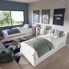 Bicama Solteiro Madeira Maciça Com Baú E Escrivaninha Hashtag