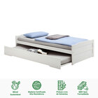 Bicama Solteiro Madeira Maciça Com Estrado Lorena - Branco