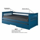 Bicama Solteiro Mission Estilo Sofá Em Madeira Maciça/mdf Azul