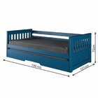 Bicama Solteiro Mission Estilo Sofá Em Madeira Maciça/mdf Azul