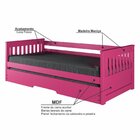 Bicama Solteiro Mission Estilo Sofá Em Madeira Maciça/mdf Rosa