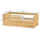 Bicama Solteiro Prime Com Grade De Proteção Madeira Maciça Me