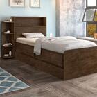 Bicama Solteiro Santos Baú Castanho Wood Com Colchão