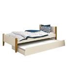 Bicama Solteiro Simba Com Pés Amadeirado E Colchões D20 E D33