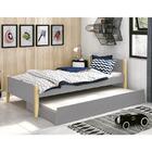 Bicama Solteiro Simba Com Pés Madeira Natural - Reller Móveis