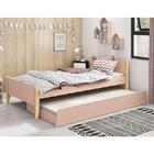 Bicama Solteiro Simba Com Pés Madeira Natural - Reller Móveis