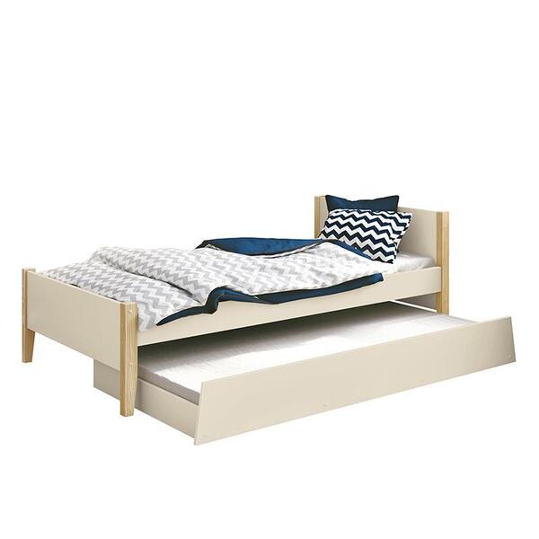 Bicama Solteiro Simba Com Pés Madeira Natural - Reller Móveis
