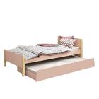 Bicama Solteiro Simba Com Pés Madeira Natural e Colchões D20