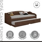 Bicama Solteiro Sofá Cama Com Rodízios Em Mdf Funny Cacau Cac