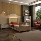 Bicama Solteiro Wave Infantil Reversível Led Com Rattan Grade