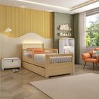 Bicama Solteiro Wave Infantil Reversível Led Com Rattan Grade