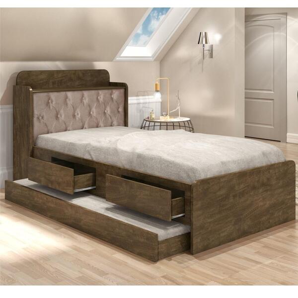 Bicama Tamires Com Bau Castanho Captone Nogal