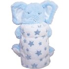 Bichinho Com Pelúcia 18cm Com Manta 75x75cm Elefante Azul