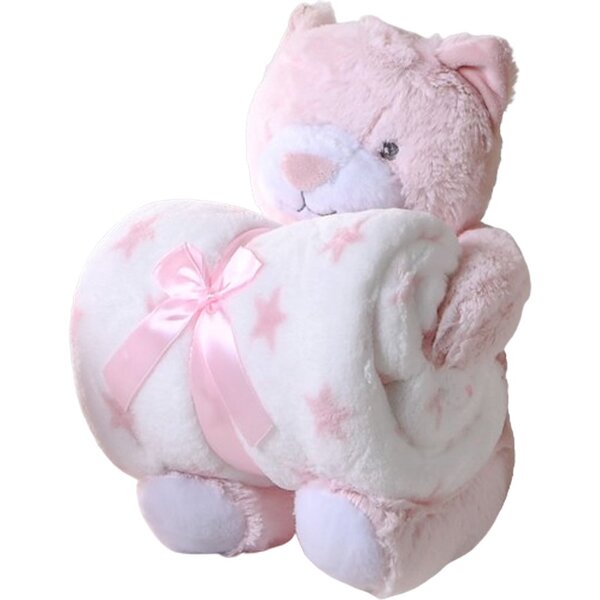 Bichinho De Pelúcia Premium Com Manta New Bebê 100x75cm