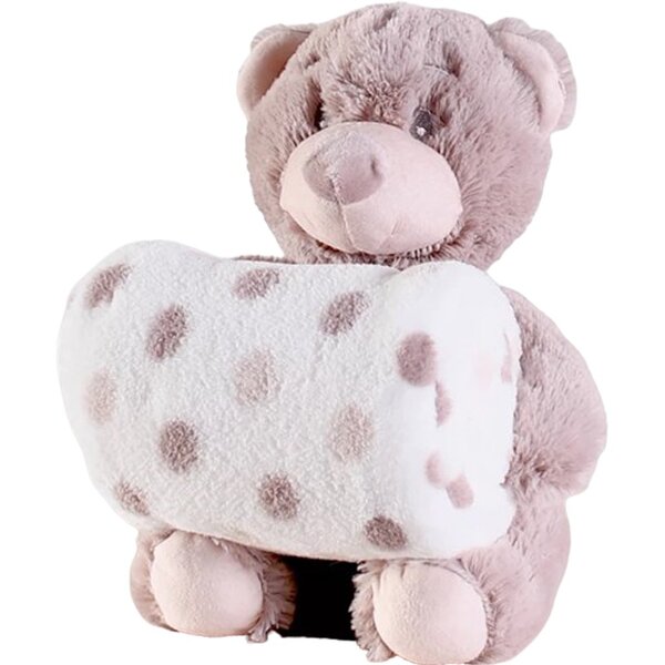 Bichinho De Pelúcia Premium Com Manta New Bebê 100x75cm