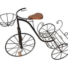 Bicicleta Com Revisteiro E Porta Vaso Em Madeira E Ferro - Có