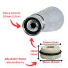 Bico Arejador De Torneira Cônico Articulado Cromado