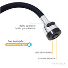 Bico Arejador Duplo Jato Abs Preto Para Torneira Gourmet