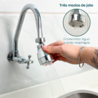 Bico De Torneira Arejador Cozinha Chuveirinho Cromado Com 3 J