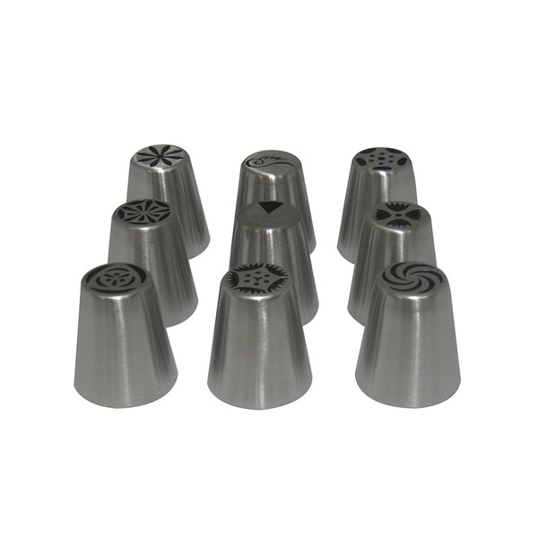 Bicos Confeitar Bolos 9 Peças Decoraçao Confeiteiro Doces Cup