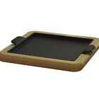 Bifeteira 22x22cm Alça Ferro Restaurante E Aparador Madeira