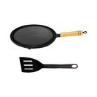 Bifeteira Antiaderente Redonda Lisa 22cm Cabo E Espátula