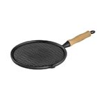 Bifeteira Chapa Ferro Fundido Redonda Estriada 26 Cm