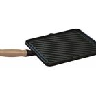 Bifeteira Chapa Quadrada Estriada Ferro Fundido 26x26 Cm