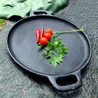 Bifeteira De Ferro Fundido Lisa Redonda Alça Ferro 20cm