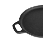 Bifeteira De Ferro Fundido Lisa Redonda Alça Ferro 30cm