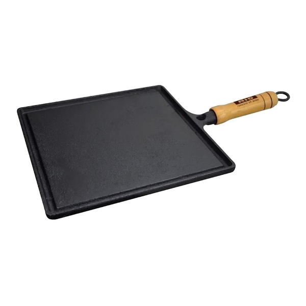 Bifeteira De Ferro Fundido Quadrada Lisa - Medidas 25x25cm