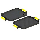 Bifeteira Dupla Face Com Alças De Silicone Amarelo 23x28cm