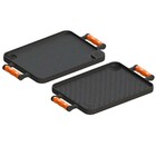 Bifeteira Dupla Face Com Alças De Silicone Laranja 23x28cm