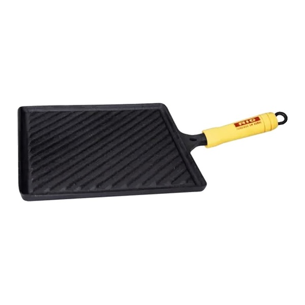 Bifeteira Ferro Fundido Quadrada Frisada Medidas 25x25cm