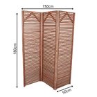 Biombo 3 Folhas Divisória Madeira Maciça Ripado P/ Área Inter