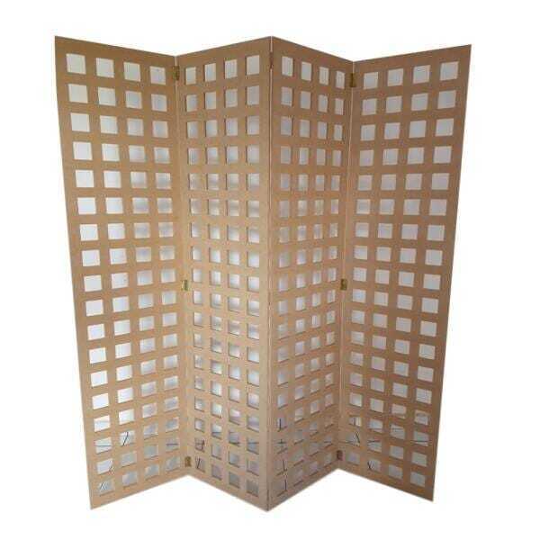 Biombo 4 Folhas 172x180cm Mdf Modelo 7 Cru Vazado